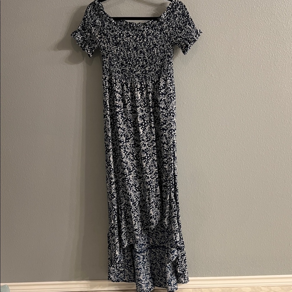 Lulus Floral Blue and White Maxi Dress